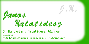 janos malatidesz business card